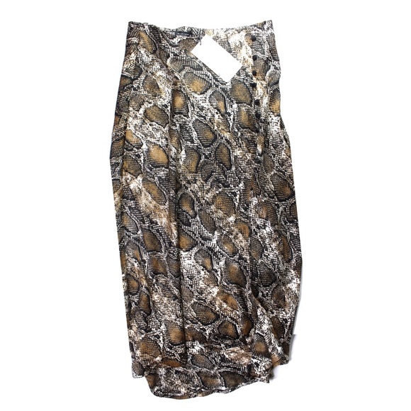 Zara NWT Snake Print MIDI Skirt Small - Picture 8 of 10